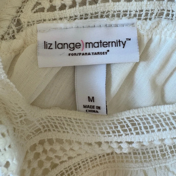 Liz Lange Maternity Dress cream color size medium - Picture 5 of 10